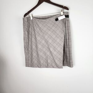 J. Jill Black and Gray Side Slit Pull On Mini Skirt Women’s L Petite NWT